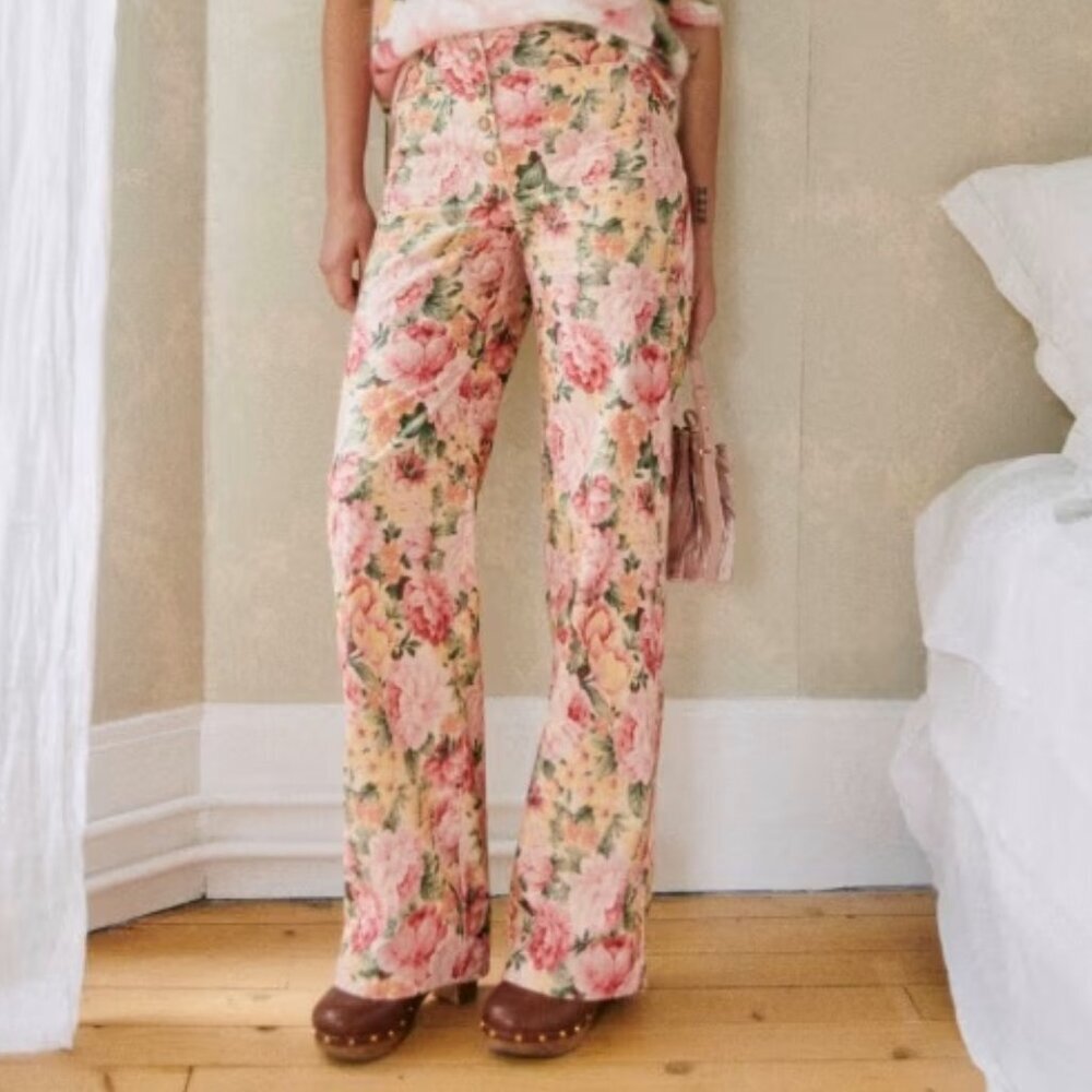 NWT Sézane Chuck Trousers - London Bouquet